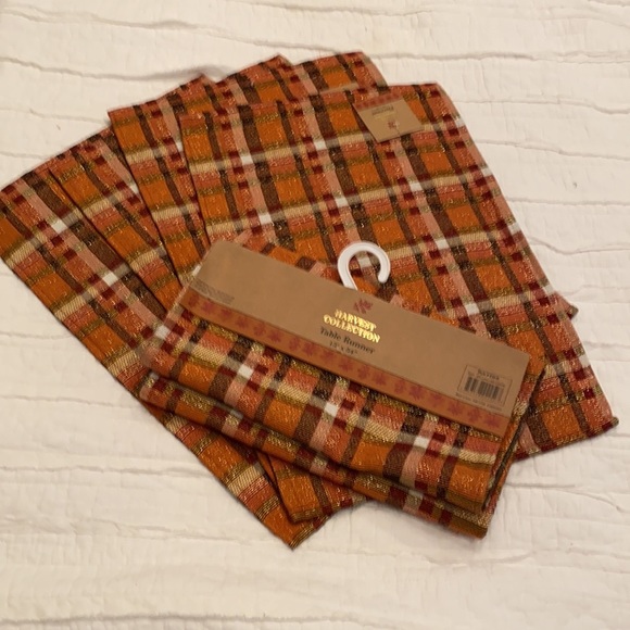 HARVEST Collection NWT Table Runner Place Matts Home Decor Set Fall Holiday NEW - Picture 11 of 13